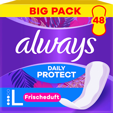 Slipeinlagen Daily Protect Long mit Frischeduft, Big Pack, 48 St