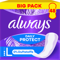 always Slipeinlagen Daily Protect Long ohne Duft, Big Pack, 48 St