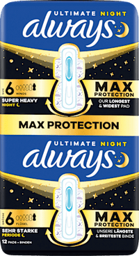 Ultimate-Binden Night Max Protection 6 mit Flügeln, 12 St