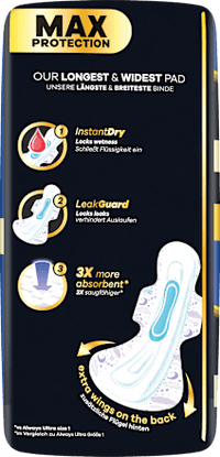 Ultimate-Binden Night Max Protection 6 mit Flügeln, 12 St