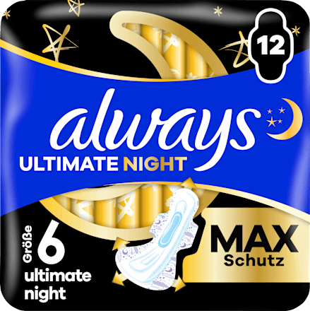 Ultimate Night Max Protection 6 maandverbanden met vleugels, 12 stuks