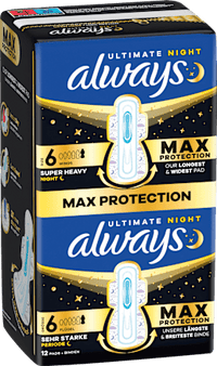 Ultimate-Binden Night Max Protection 6 mit Flügeln, 12 St