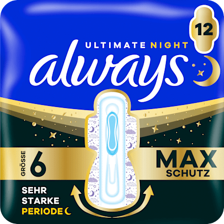 Ultimate-Binden Night Max Protection 6 mit Flügeln, 12 St