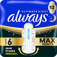 Ultimate-Binden Night Max Protection 6 mit Flügeln, 12 St