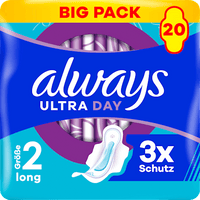 Ultra-Binden Day Long 2 mit Flügeln, Big Pack, 20 St always