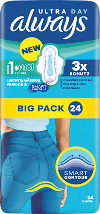 Ultra-Binden Day Normal 1 mit Flügel, Big Pack, 24 St