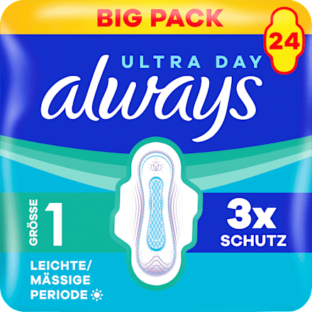 Ultra-Binden Day Normal 1 mit Flügel, Big Pack, 24 St