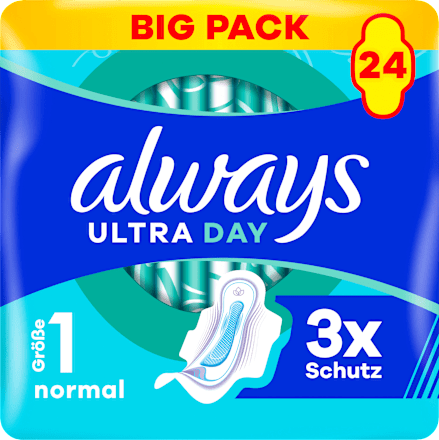 Ultra-Binden Day Normal 1 mit Flügeln, Big Pack, 24 St always