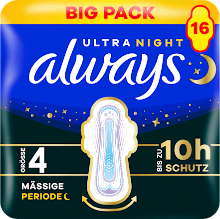 Ultra-Binden Secure Night 4 mit Flügeln, Big Pack, 16 St