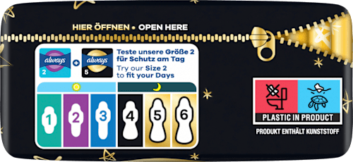 Ultra-Binden Secure Night Extra 5 mit Flügeln, Big Pack, 14 St always