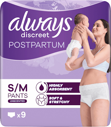 Wochenbett Pants discreet Postpartum, Gr. S/M, 9 St