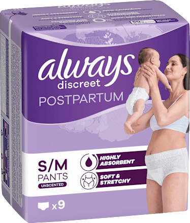 Wochenbett Pants discreet Postpartum, Gr. S/M, 9 St