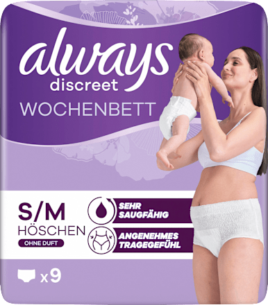 Wochenbett Pants discreet Postpartum, Gr. S/M, 9 St