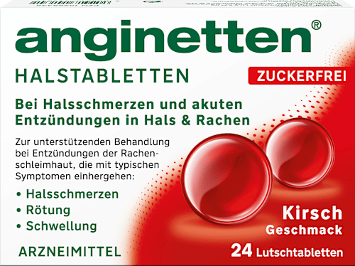 Halstabletten zuckerfrei Kirsche, 24 St