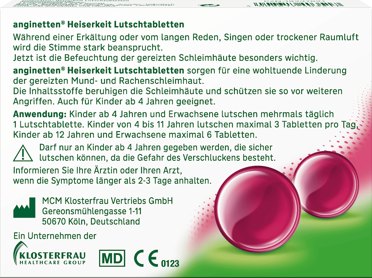 Lutschtabletten Heiserkeit zuckerfrei Kirsche, 24 St