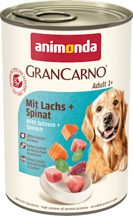 Nassfutter Hund mit Lachs & Spinat, 400 g