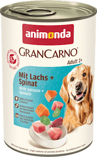 Nassfutter Hund mit Lachs & Spinat, 400 g