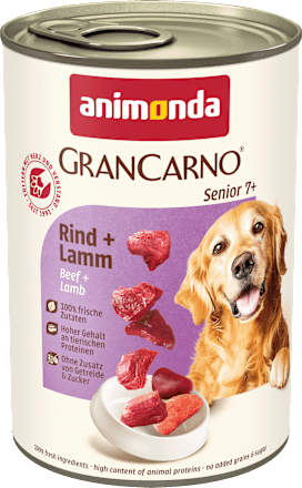 Nassfutter Hund mit Rind & Lamm, Senior, 400 g