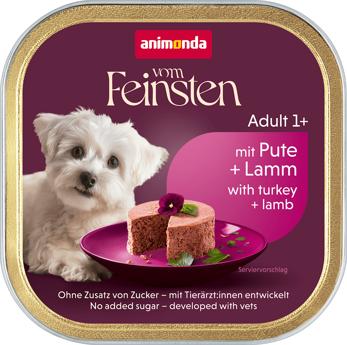 animonda VOM FEINSTEN Nassfutter Hund mit Pute & Lamm, 150 g