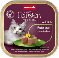 Nassfutter Katze Pute pur, mildes Menü, 100 g