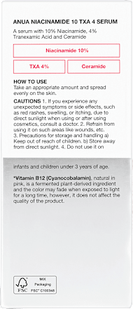 Serum Niacinamide 10% + TXA 4%, 30 ml