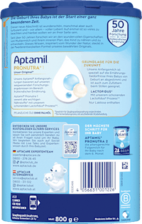 Anfangsmilch 1 Pronutra von Geburt an, 800 g