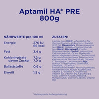 Anfangsmilch Pre HA von Geburt an, 800 g