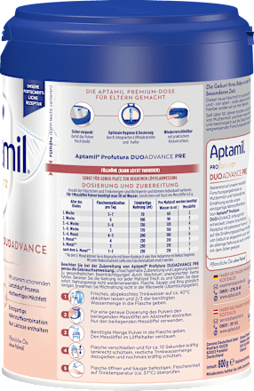 Anfangsmilch Pre Profutura Duo Advance von Geburt an, 800 g