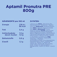 Anfangsmilch Pre Pronutra von Geburt an, 800 g