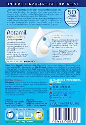 Anfangsmilch Pronutra Pre trinkfertig von Geburt an, 2x90 ml, 180 ml