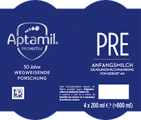 Anfangsmilch Pronutra Pre trinkfertig von Geburt an 4x200ml, 0,8 l