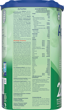 Folgemilch 2 nach dem 6. Monat, 800 g
