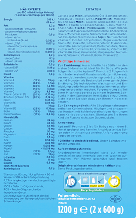 Folgemilch 2 Pronutra nach dem 6. Monat, 1,2 kg