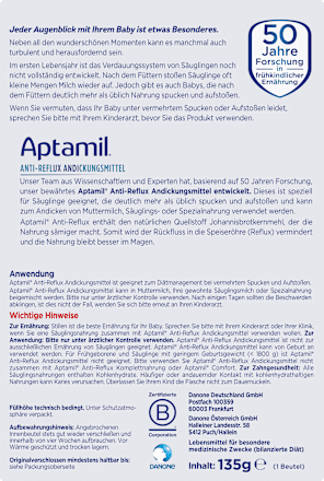 Spezialnahrung Anti-Reflux Andickungsmittel von Geburt an, 135 g