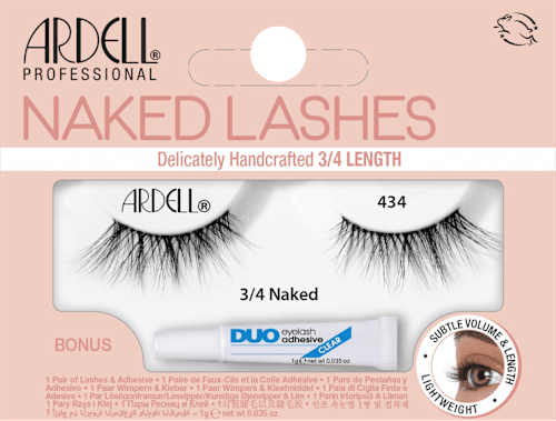 Künstliche Wimpern Set 434 3/4 Naked (1 Paar) & Mini Duo Kleber, 1 St