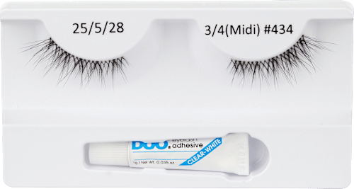 Künstliche Wimpern Set 434 3/4 Naked (1 Paar) & Mini Duo Kleber, 1 St