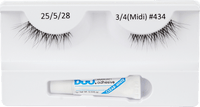 Künstliche Wimpern Set 434 3/4 Naked (1 Paar) & Mini Duo Kleber, 1 St
