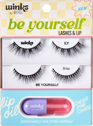 Künstliche Wimpern Set Winks mit Lippenöl, 1 St ARDELL