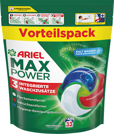 Vollwaschmittel Max Power Pods, 33 Wl