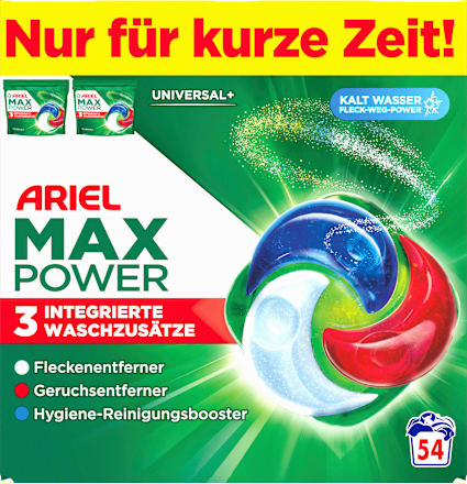 Vollwaschmittel Pods Max Power, 54 Wl