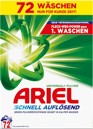 Vollwaschmittel Pulver, 72 Wl ARIEL