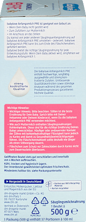 Anfangsmilch Pre von Geburt an, 500 g