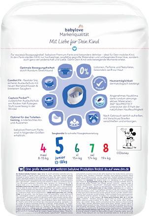 Babybroekjes Premium Disney Maat 5 Junior (13-18 kg), 20 stuks