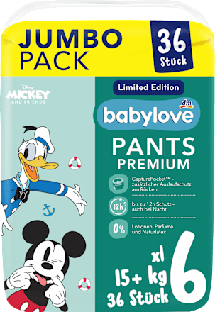 Babybroekjes Premium Disney Maat 6 XL (15+ kg), jumbo verpakking, 36 stuks