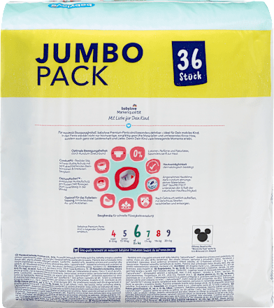 Baby Pants Premium Disney Gr. 6 xl (15+ kg) Jumbopack, 36 St