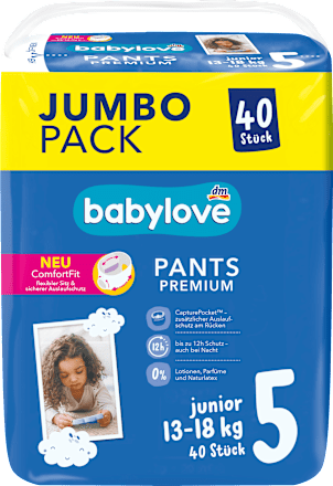 Babybroekjes Premium Junior Maat 5 (13-18 kg), jumbo verpakking, 40 stuks