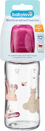 Babyflasche aus Glas Weithals, beere, von Geburt an, 240 ml, 1 St