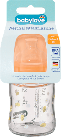 Babyflasche aus Glas Weithals orange, 120 ml, 1 St