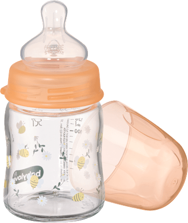 Babyflasche aus Glas Weithals orange, 120 ml, 1 St