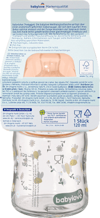 Babyflasche aus Glas Weithals orange, 120 ml, 1 St